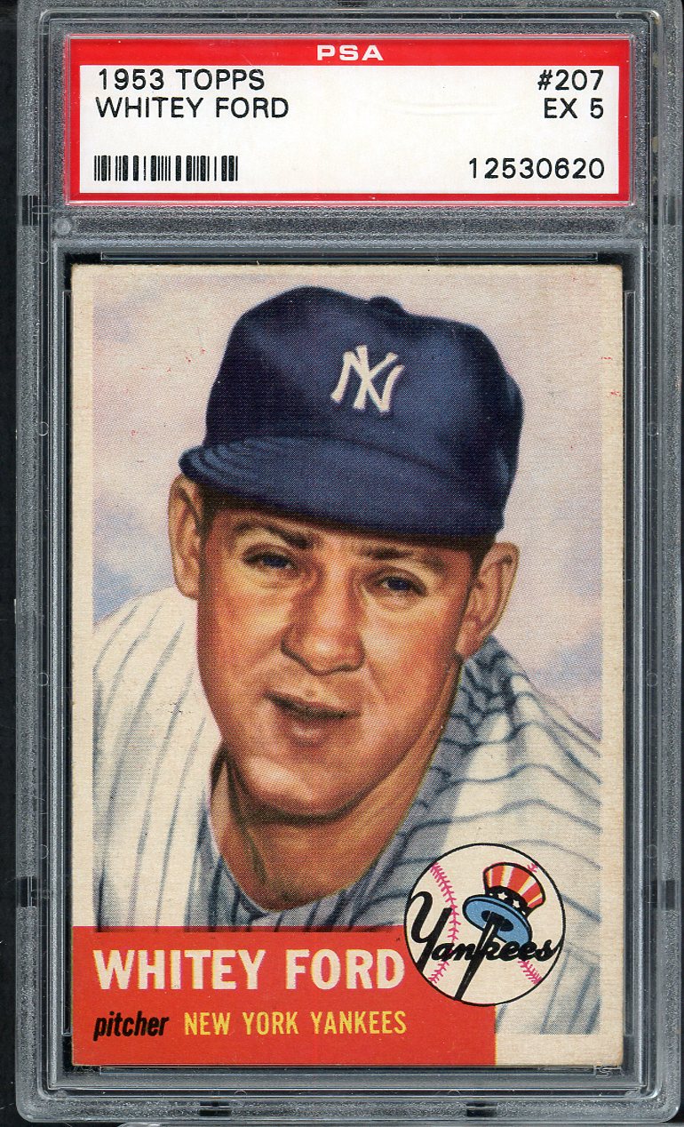 1953 Topps Baseball #207 Whitey Ford Yankees PSA 5 EX 565292