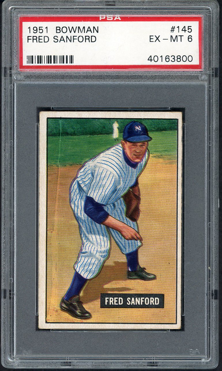 1951 Bowman Baseball #145 Fred Sanford Yankees PSA 6 EX-MT 565293
