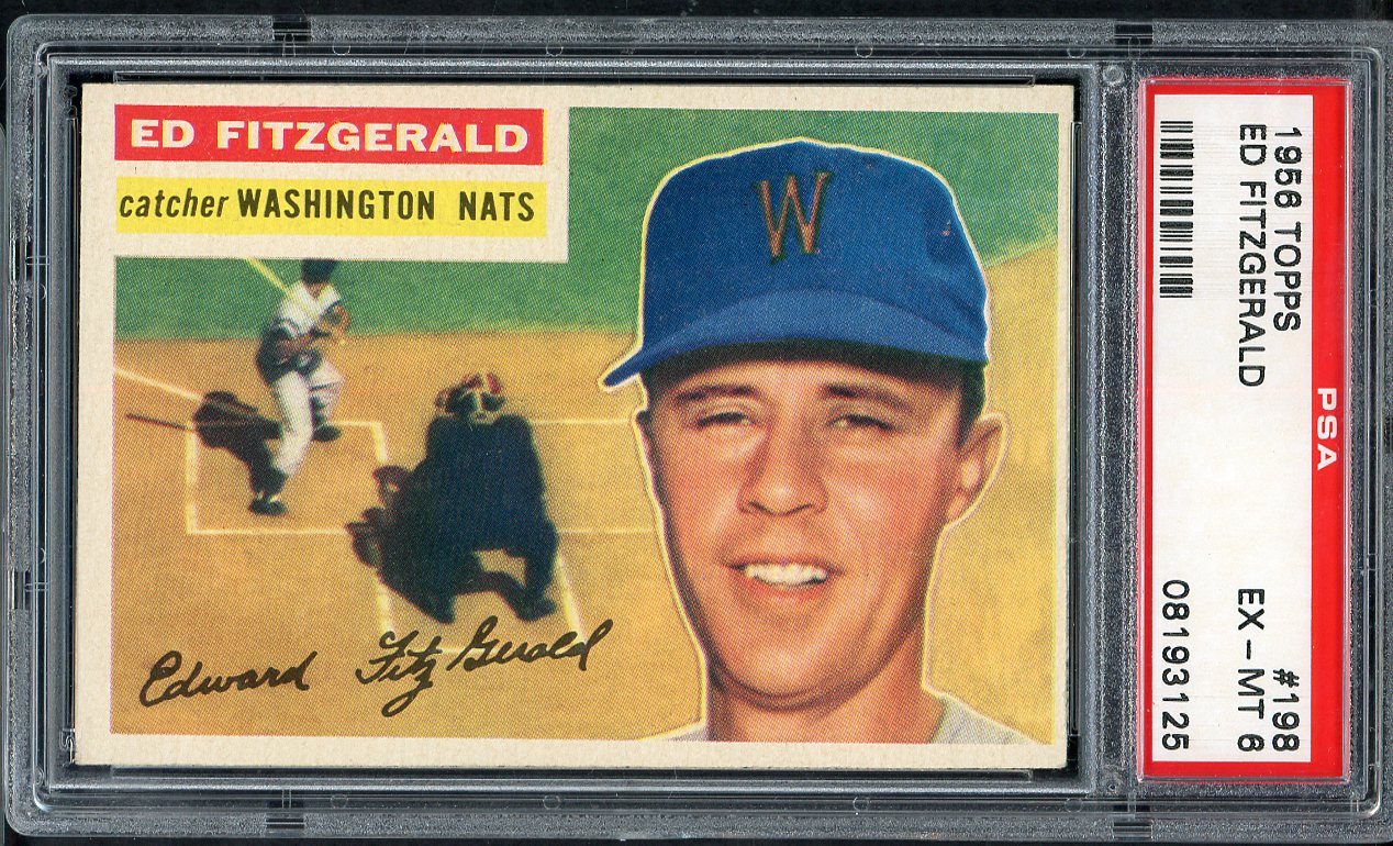 1956 Topps Baseball #198 Ed Fitzgerald Senators PSA 6 EX-MT 565296