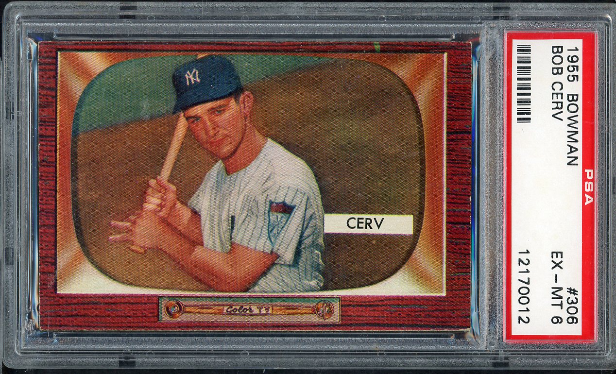 1955 Bowman Baseball #306 Bob Cerv Yankees PSA 6 EX-MT 565303