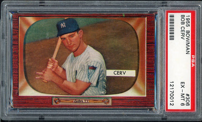 1955 Bowman Baseball #306 Bob Cerv Yankees PSA 6 EX-MT 565303