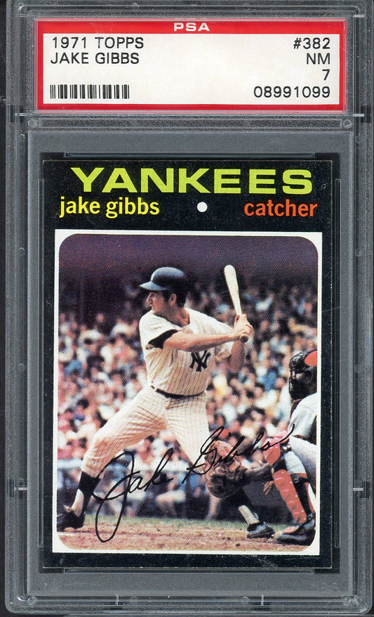 1971 Topps Baseball #382 Jake Gibbs Yankees PSA 7 NM 565307