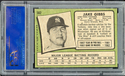1971 Topps Baseball #382 Jake Gibbs Yankees PSA 7 NM 565307