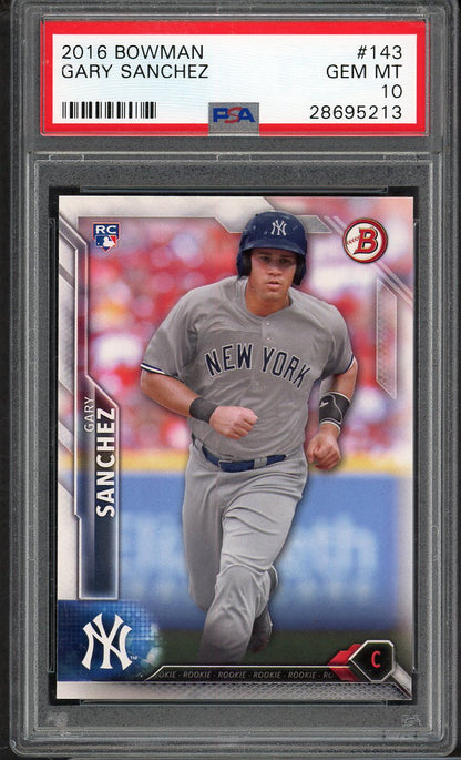 2016 Bowman #143 Gary Sanchez Yankees PSA 10 GEM MINT 565316