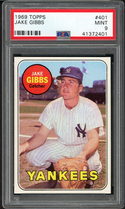 1969 Topps Baseball #401 Jake Gibbs Yankees PSA 9 MINT 565317