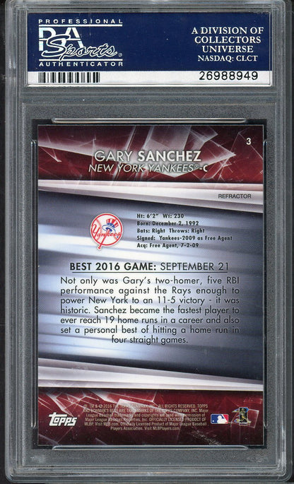 2016 Bowman Best #  3 Gary Sanchez Yankees PSA 10 GEM MINT 565323