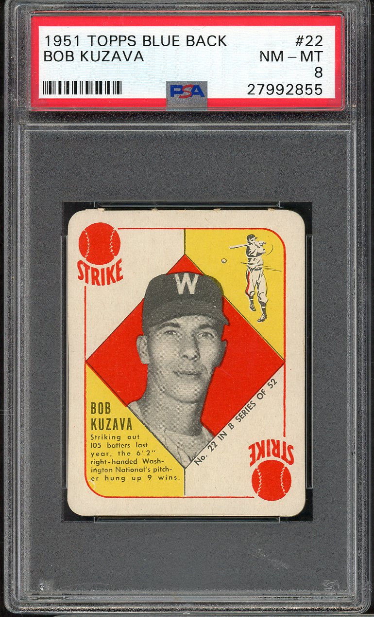 1951 Topps Blue Backs # 22 Bob Kuzava Senators PSA 8 NM/MT 565327