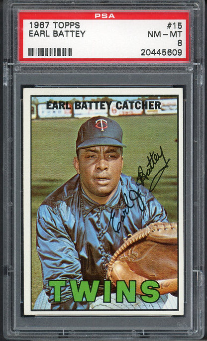 1967 Topps Baseball # 14 Earl Battey Twins PSA 8 NM/MT 565328