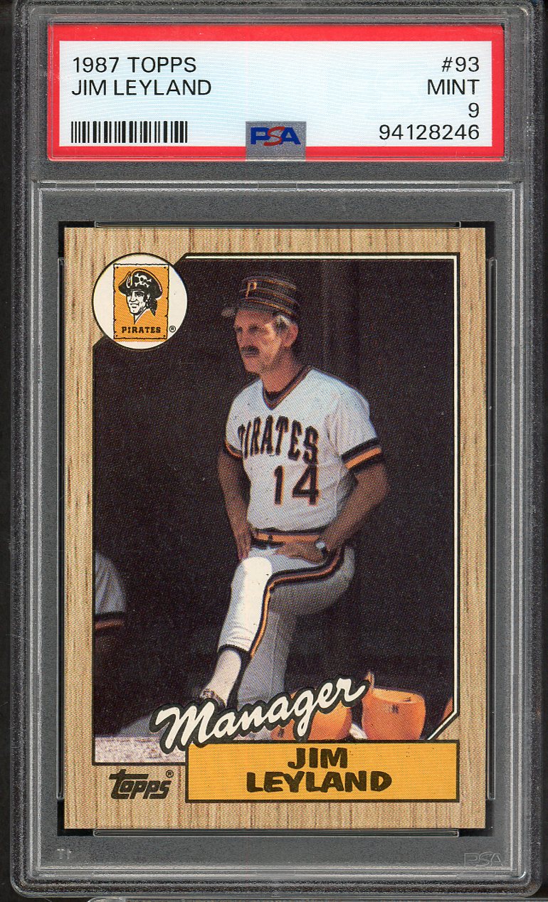 1987 Topps # 93 Jim Leyland Pirates PSA 9 MINT 565332