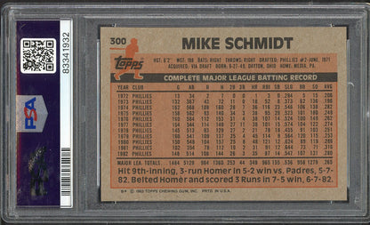 1983 Topps #300 Mike Schmidt Phillies PSA 9 MINT 565335