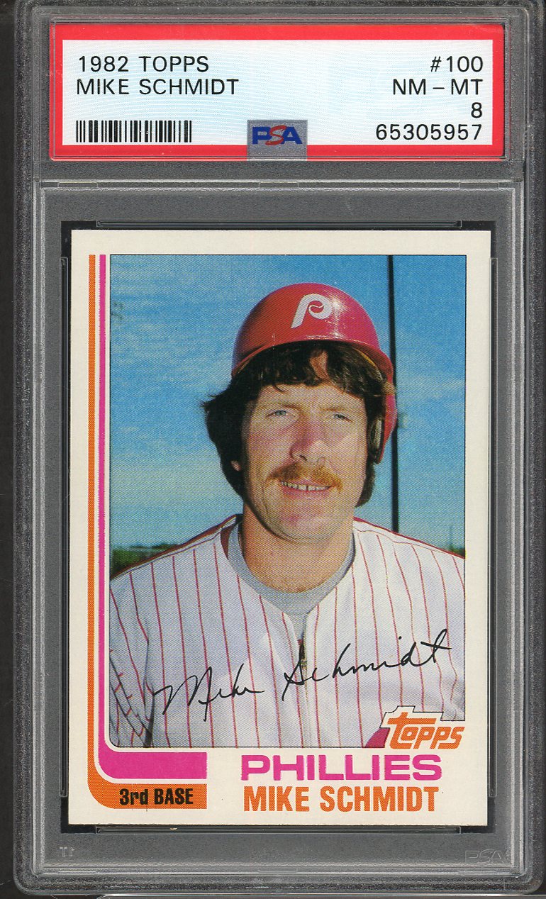 1982 Topps #100 Mike Schmidt Phillies PSA 8 NM/MT 565336