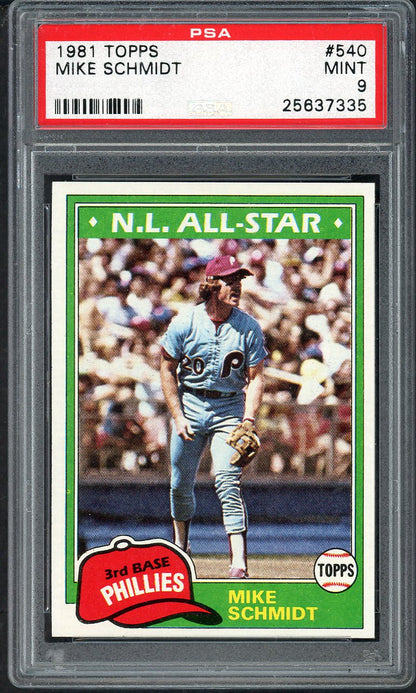 1981 Topps #540 Mike Schmidt Phillies PSA 9 MINT 565337