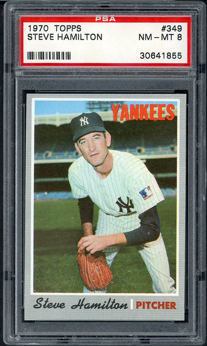 1970 Topps Baseball #349 Steve Hamilton Yankees PSA 8 NM/MT 565341