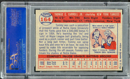 1957 Topps Baseball #164 Tommy Carroll Yankees PSA 6 EX-MT 565343