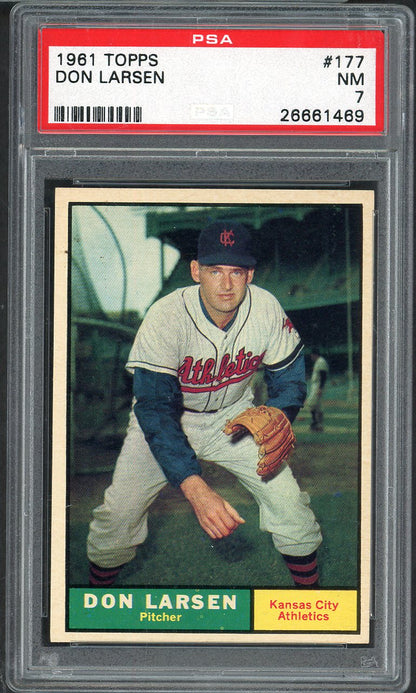 1961 Topps Baseball #177 Don Larsen A's PSA 7 NM 565346
