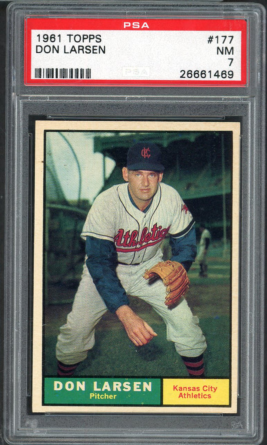 1961 Topps Baseball #177 Don Larsen A's PSA 7 NM 565346