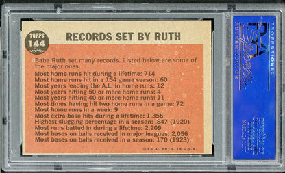 1962 Topps Baseball #144 Babe Ruth Yankees PSA 7 NM 565348