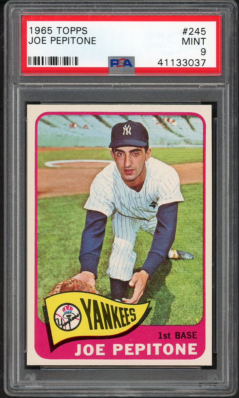 1965 Topps Baseball #245 Joe Pepitone Yankees PSA 9 MINT 565349