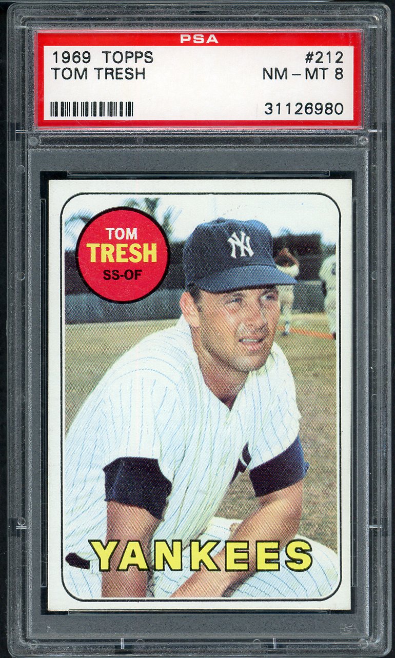 1969 Topps Baseball #212 Tom Tresh Yankees PSA 8 NM/MT 565350