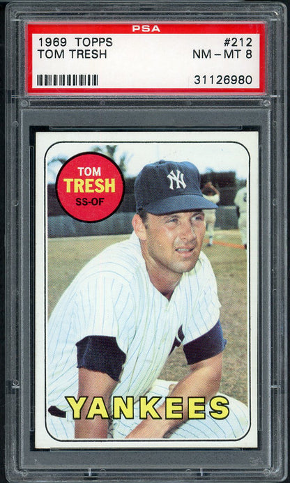 1969 Topps Baseball #212 Tom Tresh Yankees PSA 8 NM/MT 565350