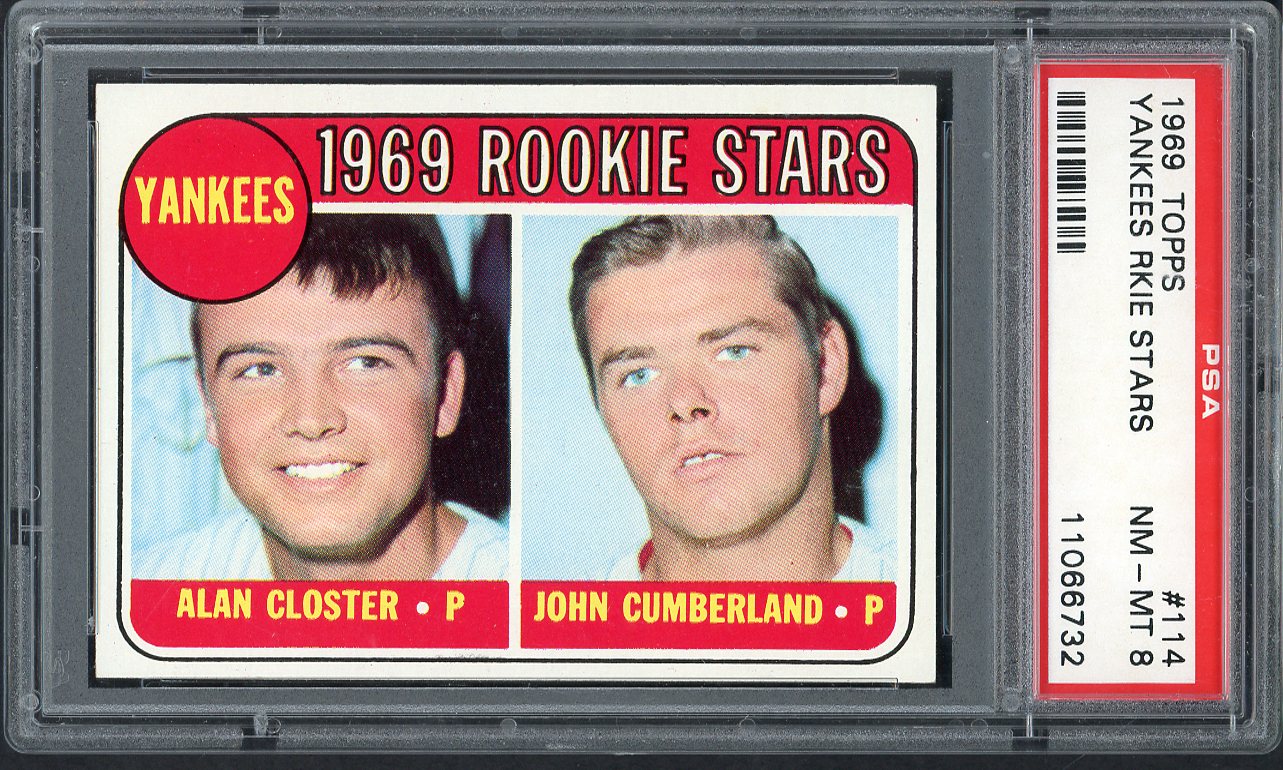 1969 Topps Baseball #114 Alan Closter Yankees PSA 8 NM/MT 565353