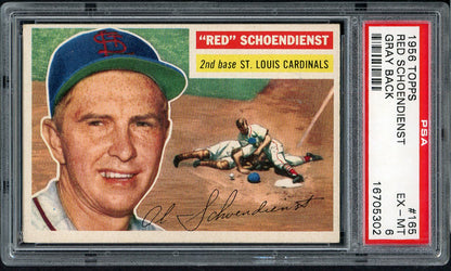 1956 Topps Baseball #165 Red Schoendienst Cardinals PSA 6 EX-MT Gray 565358