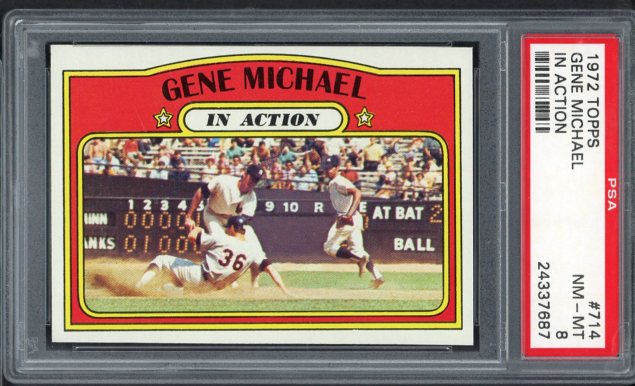 1972 Topps Baseball #714 Gene Michael IA Yankees PSA 8 NM/MT 565360