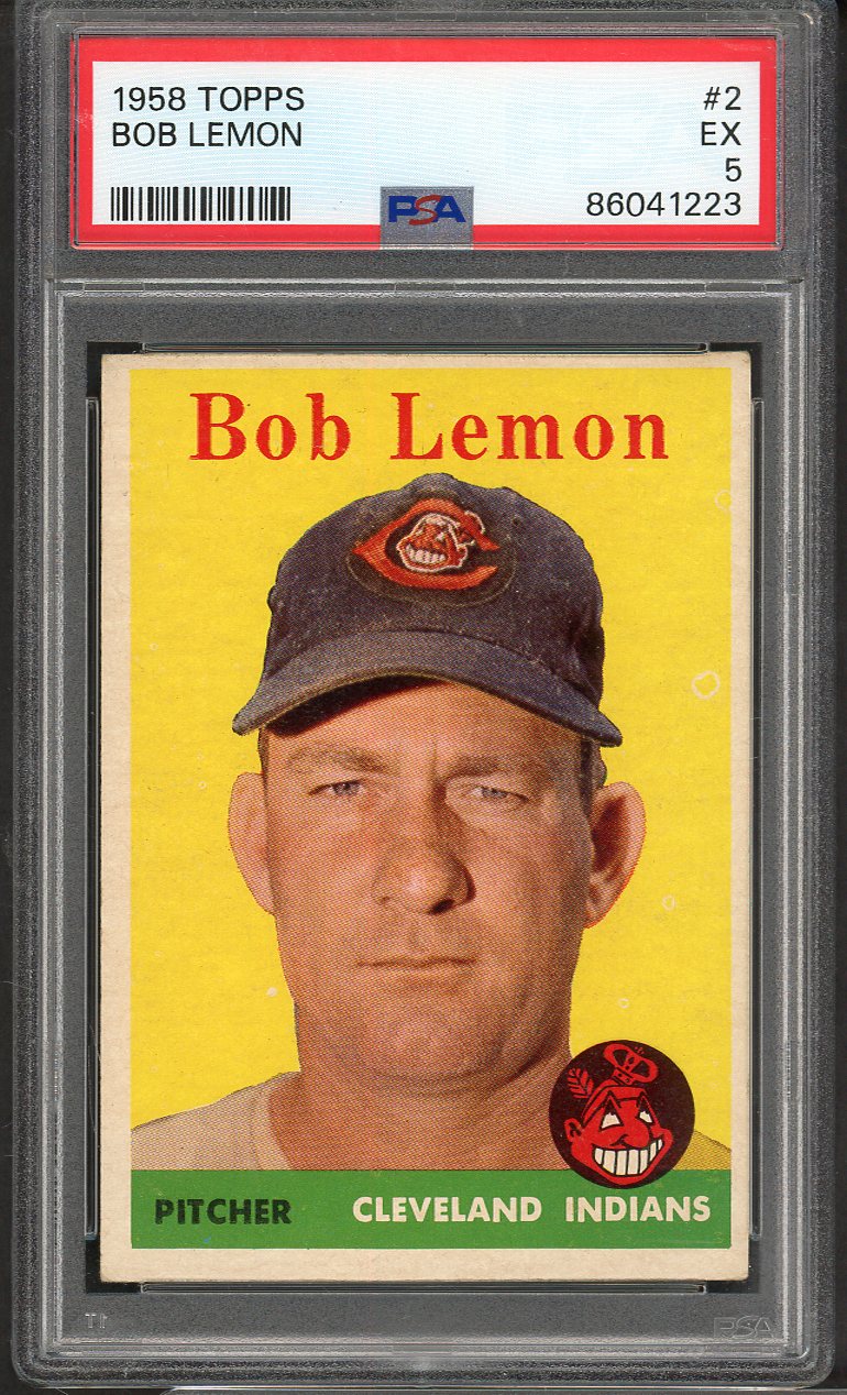 1958 Topps Baseball #  2 Bob Lemon Indians PSA 5 EX 565364