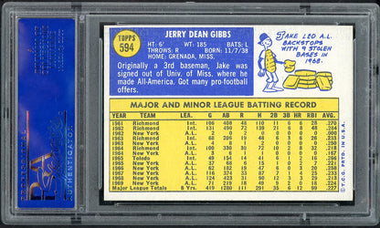 1970 Topps Baseball #594 Jake Gibbs Yankees PSA 8 NM/MT 565365