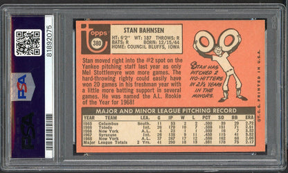 1969 Topps Baseball #380 Stan Bahnsen Yankees PSA 8 NM/MT 565366