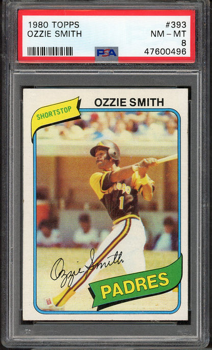 1980 Topps Baseball #393 Ozzie Smith Padres PSA 8 NM/MT 565367