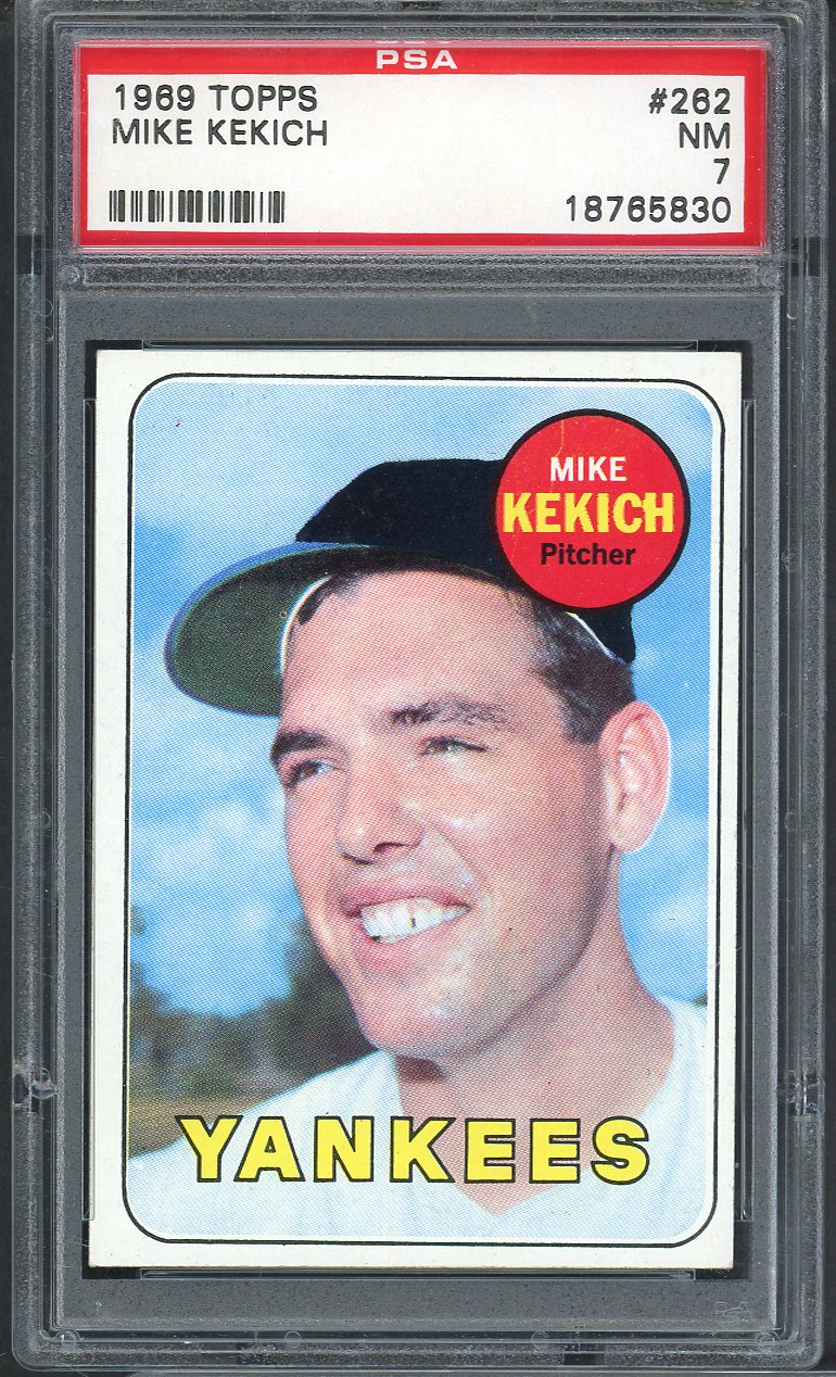1969 Topps Baseball #262 Mike Kekich Yankees PSA 7 NM 565368