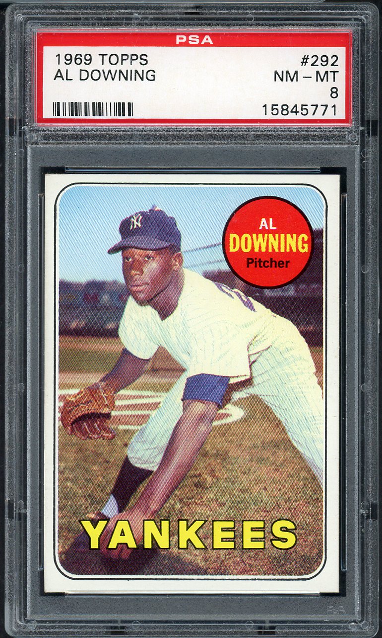 1969 Topps Baseball #292 Al Downing Yankees PSA 8 NM/MT 565369