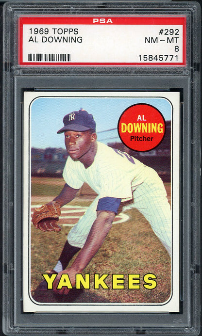 1969 Topps Baseball #292 Al Downing Yankees PSA 8 NM/MT 565369