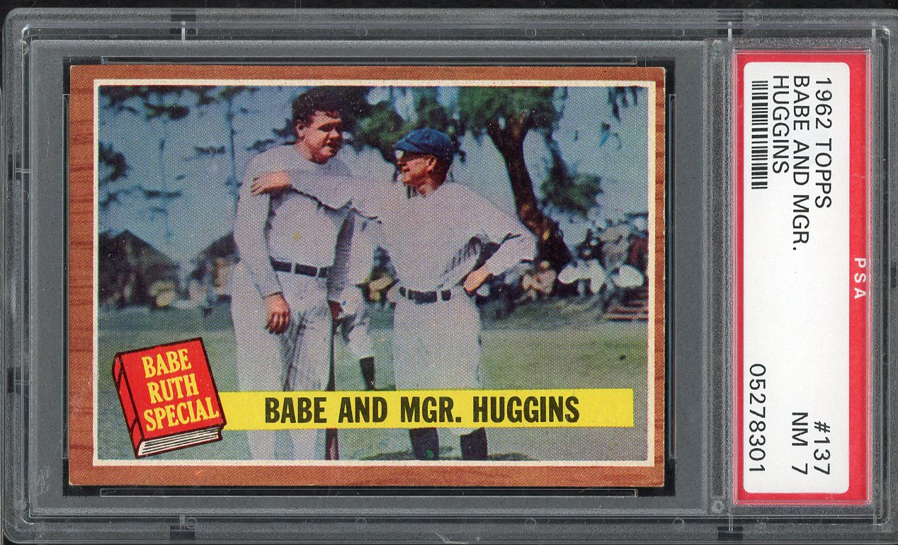 1962 Topps Baseball #137 Babe Ruth Yankees PSA 7 NM 565375