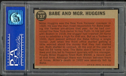 1962 Topps Baseball #137 Babe Ruth Yankees PSA 7 NM 565375