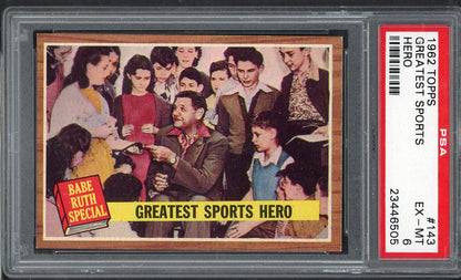 1962 Topps Baseball #143 Babe Ruth Yankees PSA 6 EX-MT 565376
