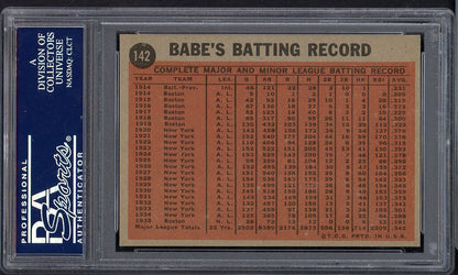 1962 Topps Baseball #142 Babe Ruth Yankees PSA 6 EX-MT 565377