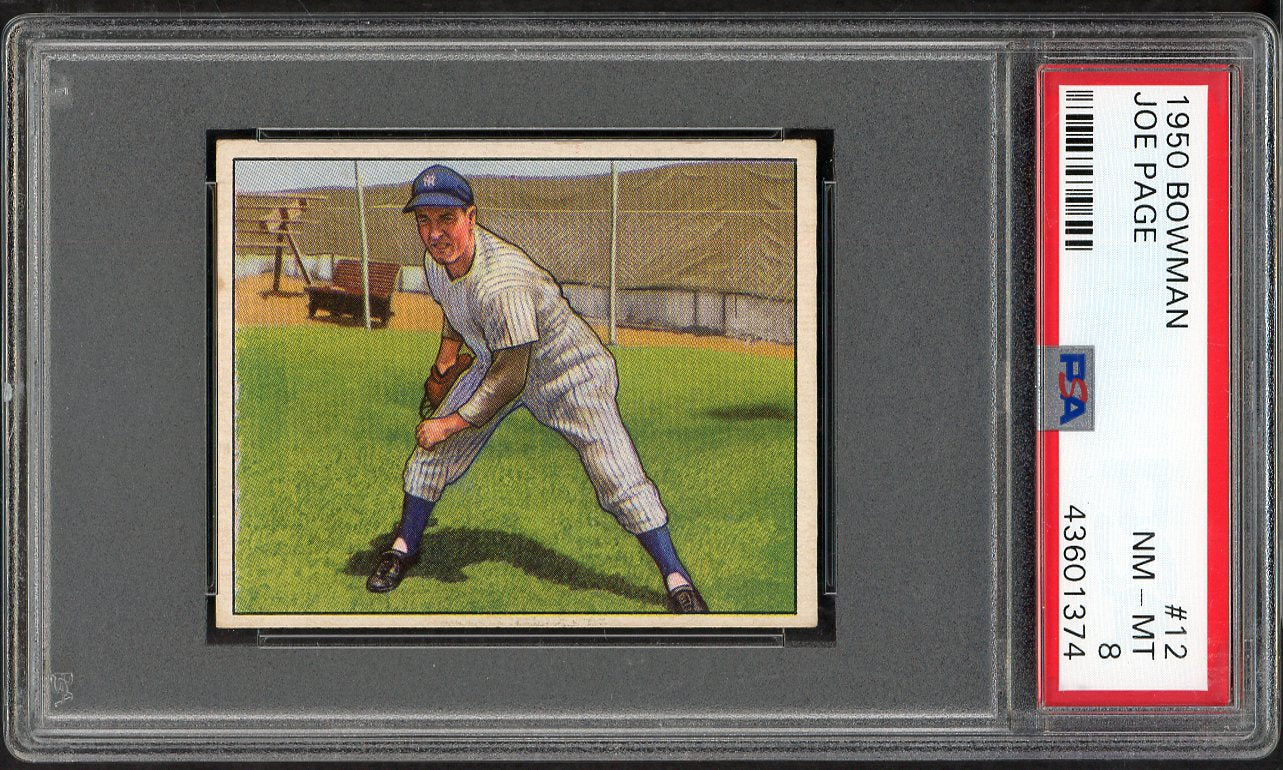 1950 Bowman Baseball # 12 Joe Page Yankees PSA 8 NM/MT 565378
