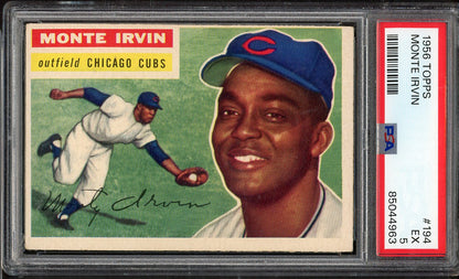 1956 Topps Baseball #194 Monte Irvin Cubs PSA 5 EX 565379