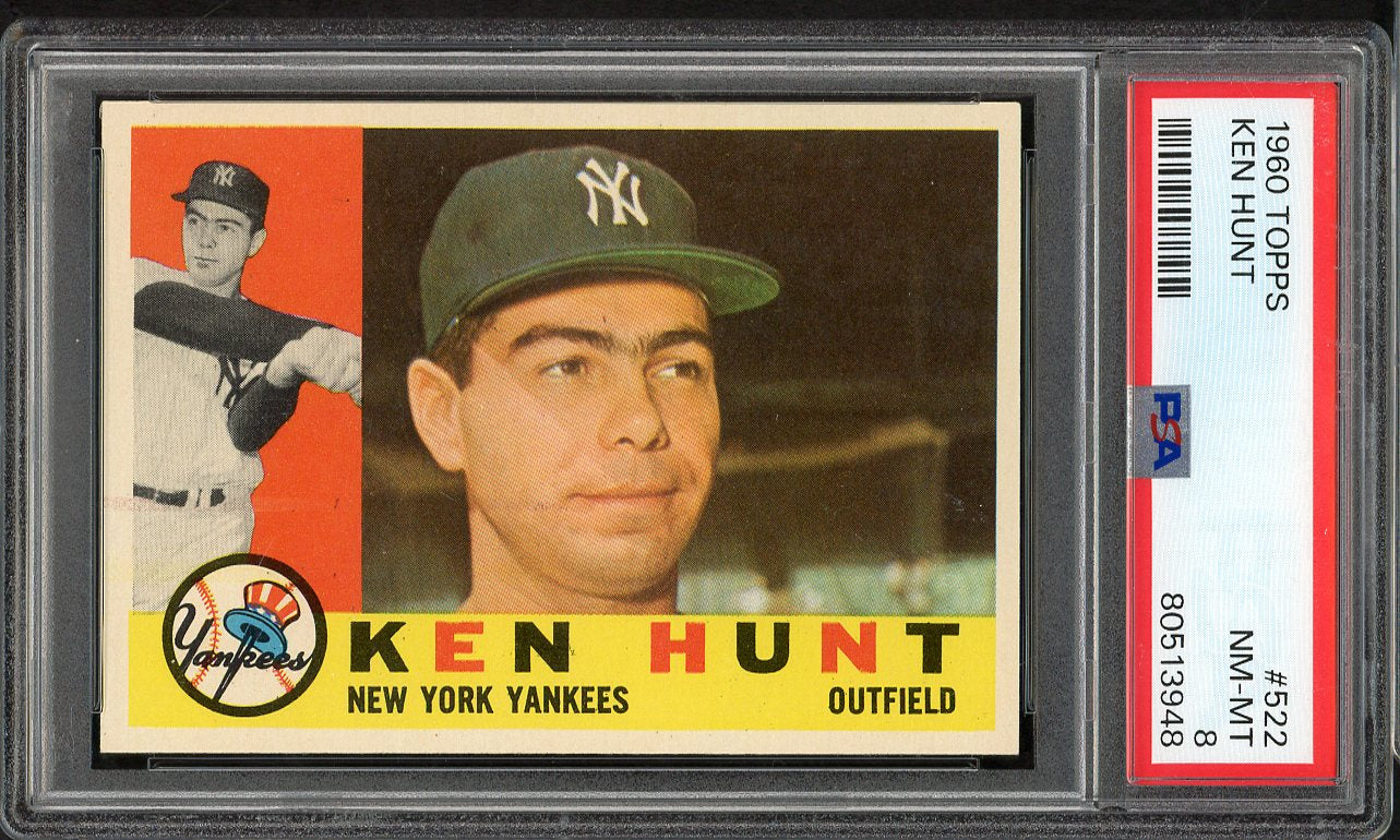 1960 Topps Baseball #522 Ken Hunt Yankees PSA 8 NM/MT 565381