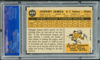 1960 Topps Baseball #499 Johnny James Yankees PSA 7 NM 565382