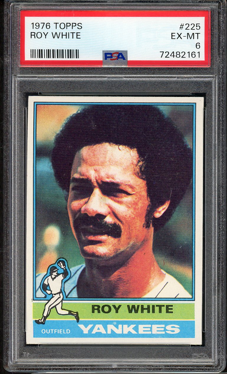 1976 Topps Baseball #225 Roy White Yankees PSA 6 EX-MT 565383