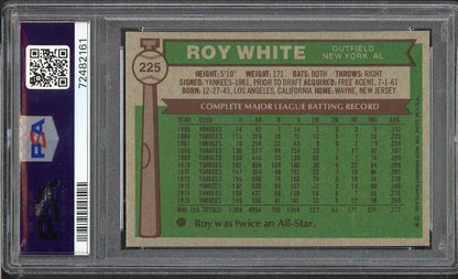 1976 Topps Baseball #225 Roy White Yankees PSA 6 EX-MT 565383