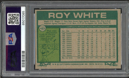1977 Topps Baseball #485 Roy White Yankees PSA 9 MINT 565384