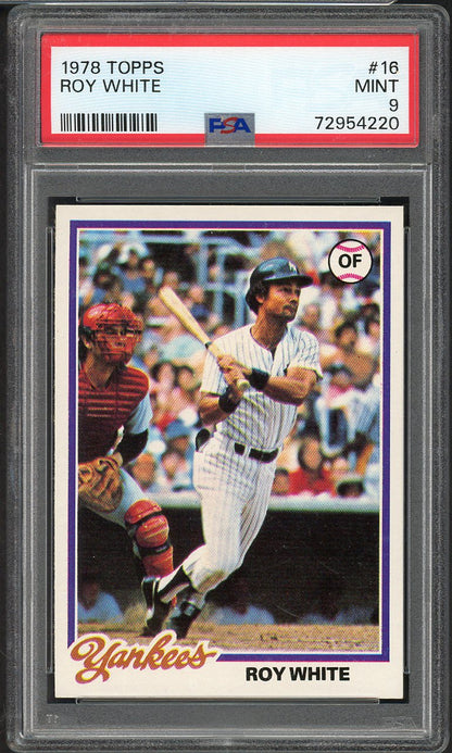 1978 Topps Baseball # 16 Roy White Yankees PSA 9 MINT 565385
