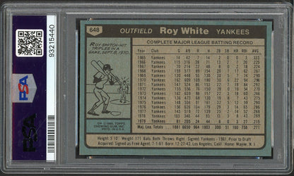 1980 Topps Baseball #648 Roy White Yankees PSA 9 MINT 565389