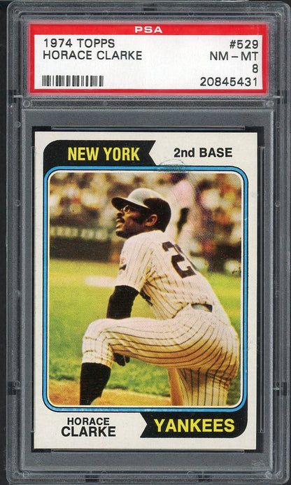1974 Topps Baseball #529 Horace Clarke Yankees PSA 8 NM/MT 565390