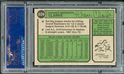 1974 Topps Baseball #529 Horace Clarke Yankees PSA 8 NM/MT 565390