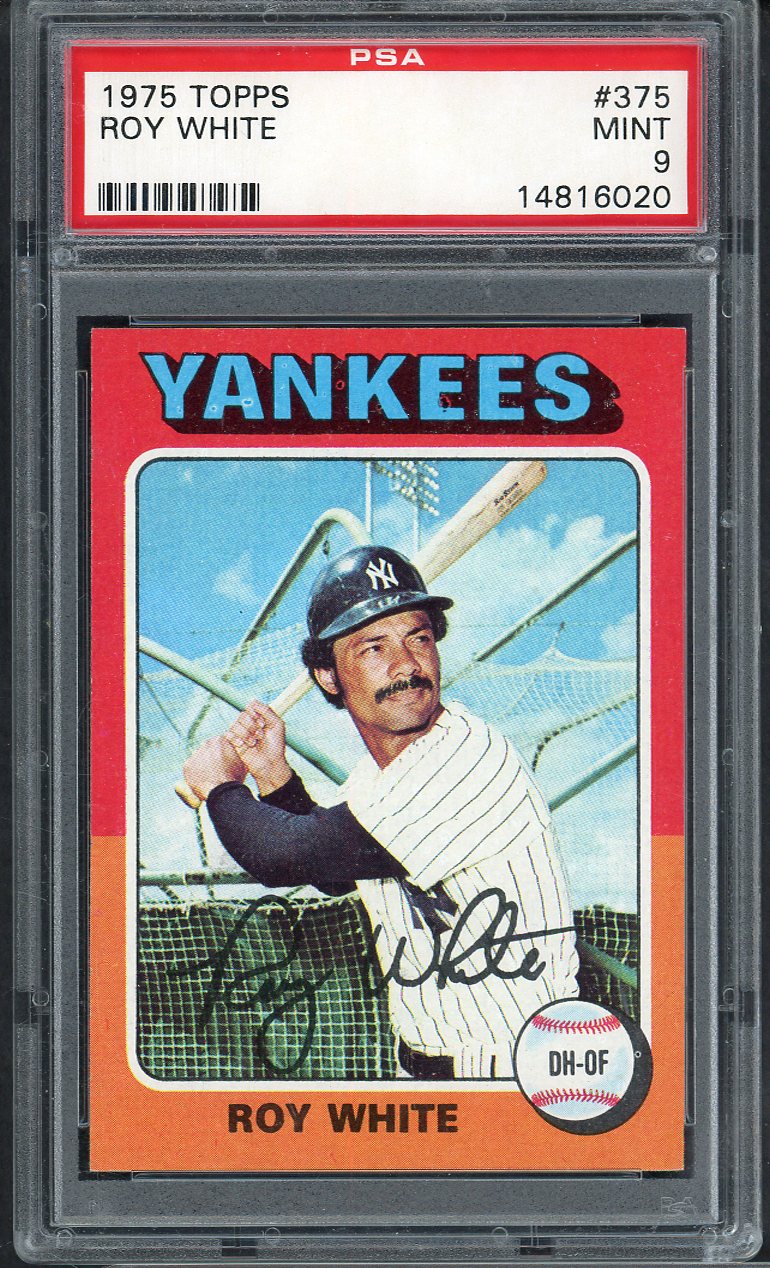 1975 Topps Baseball #375 Roy White Yankees PSA 9 MINT 565396